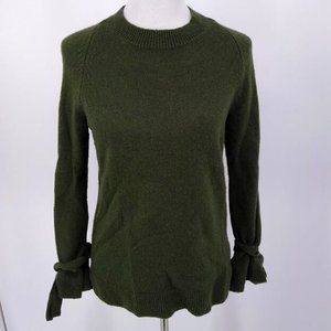 Ann Taylor XS Petite Sweater Green Wool Cashmere